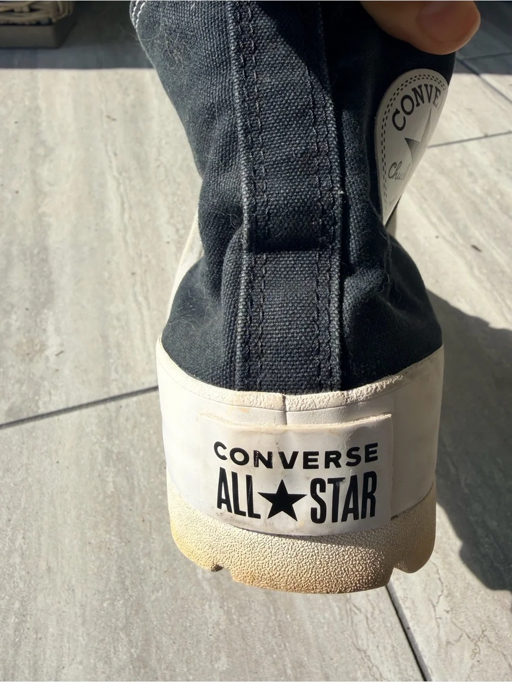 Converse Black High-Top Canvas Sneakers with White Sole and Laces